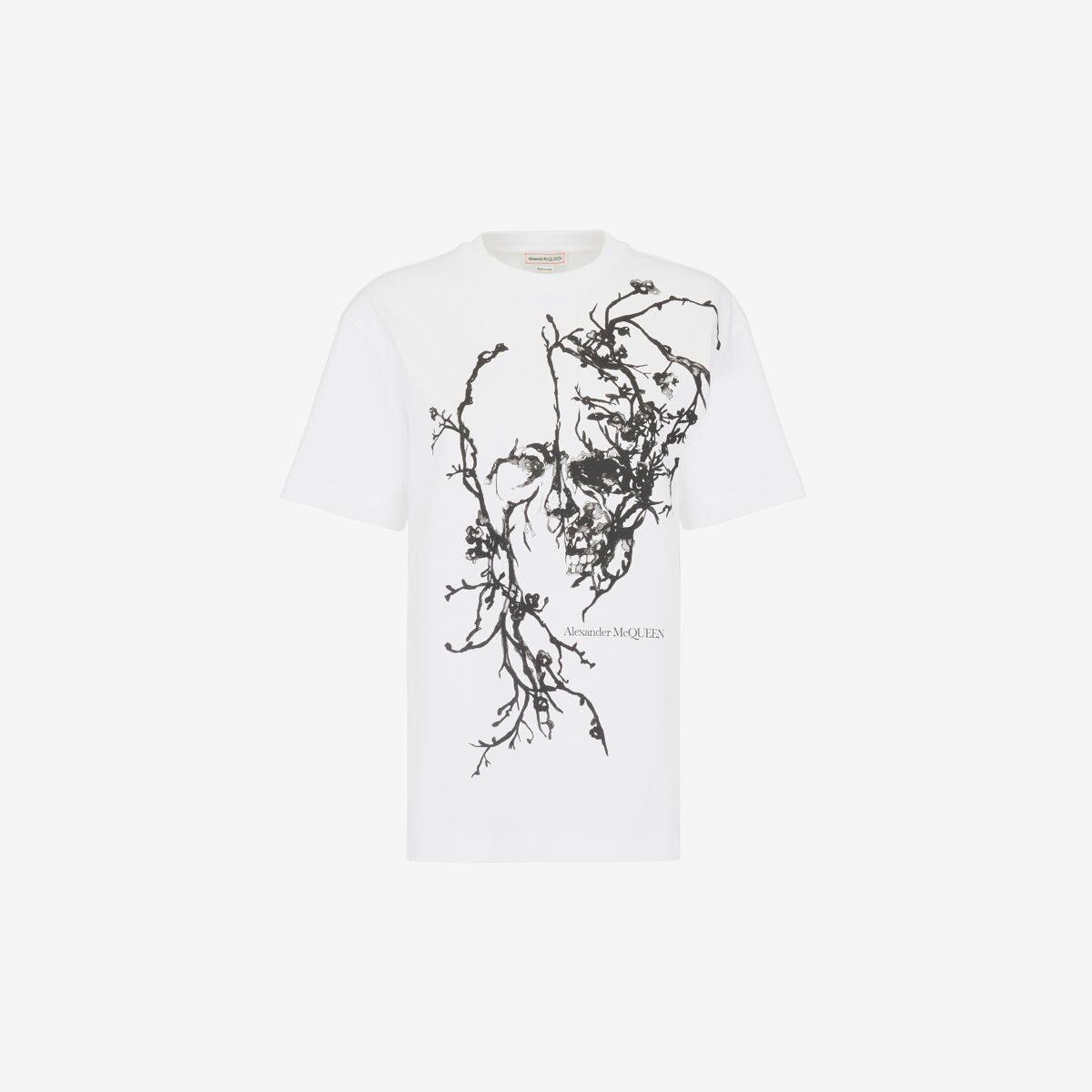 Alexander McQueen Women's White Blossom Skull Oversized T-shirt - 0 (Cotton)